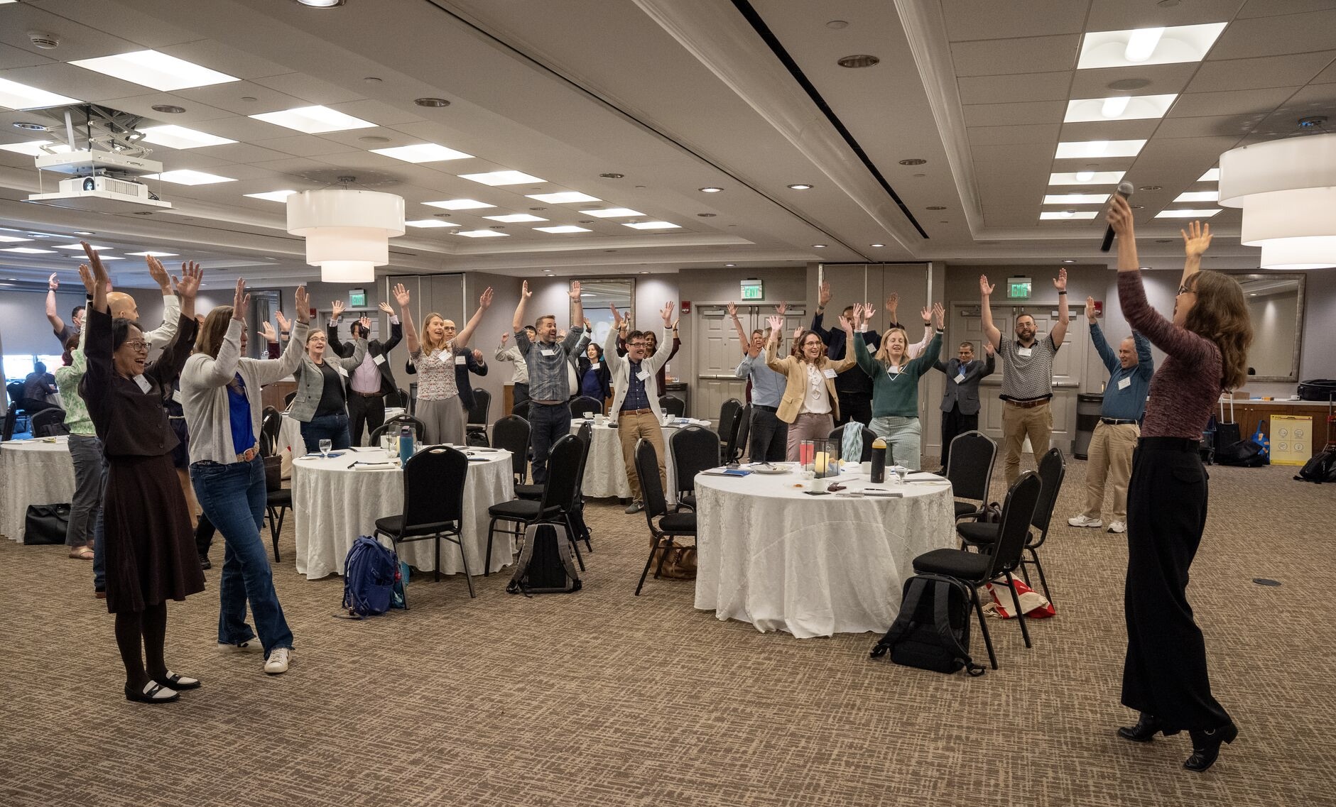raising hands