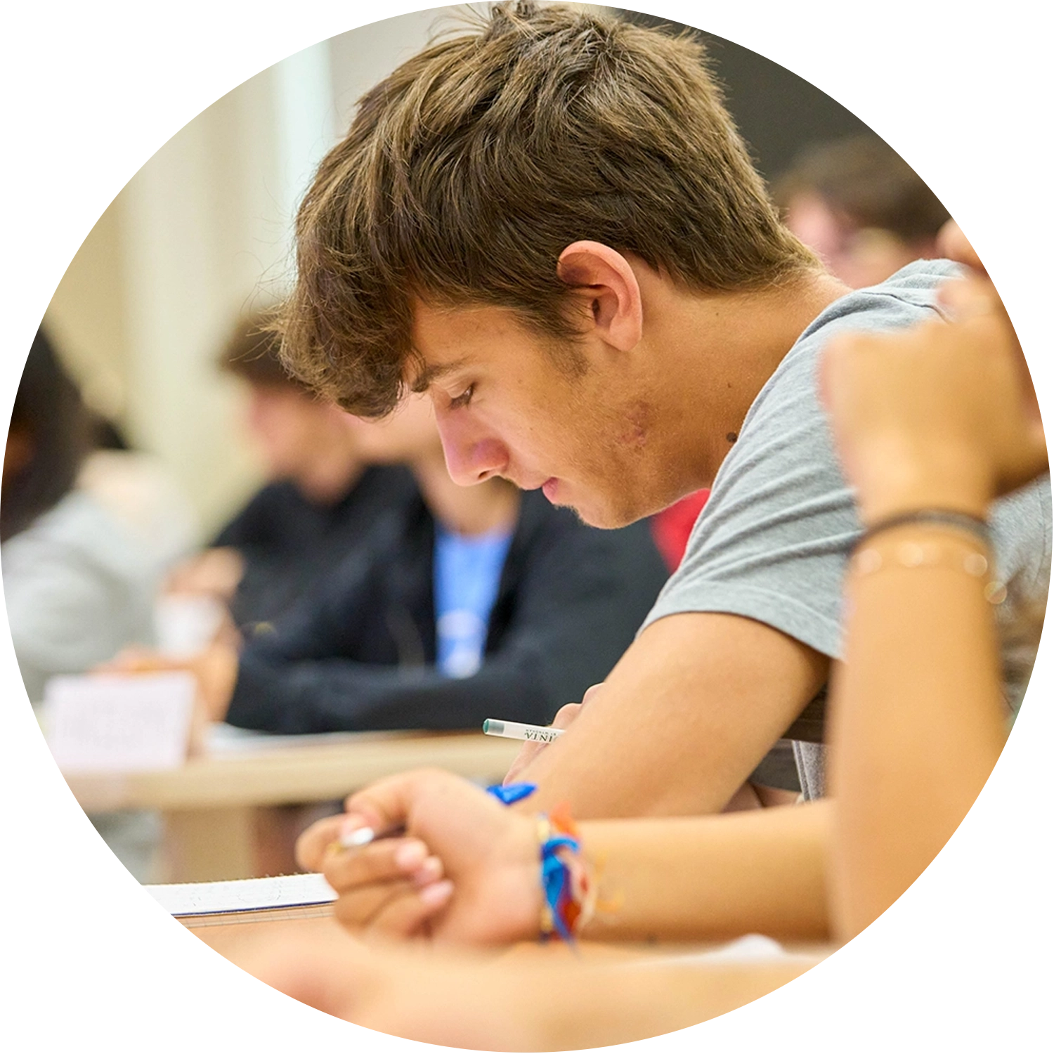 College of Business Busienss Management Major student focusing on classwork