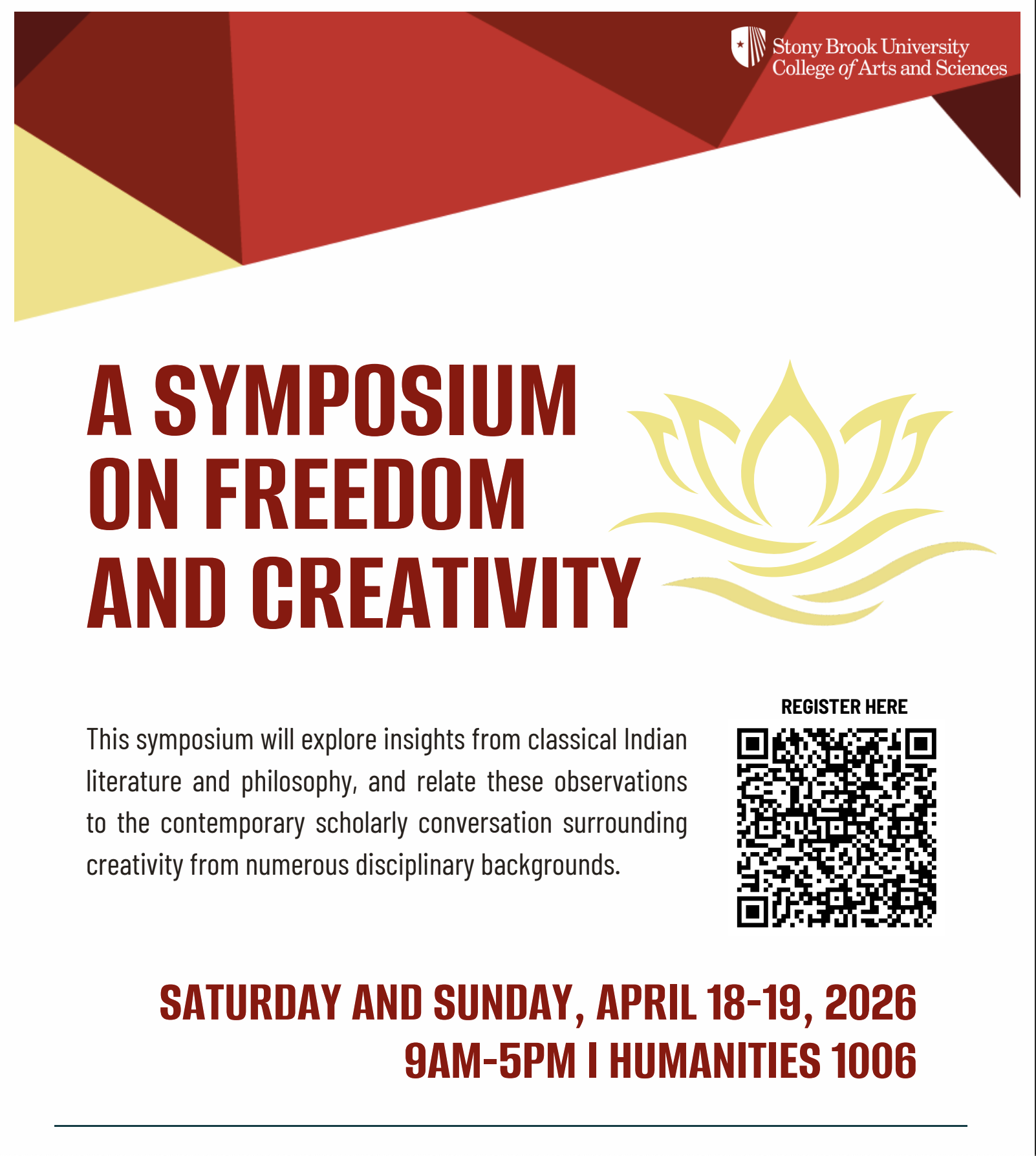 This symposium will explore insights from classical indian literature and philosophy, and related these observations to the contemporary scholarly conversation surrounding creativity from numerous disciplinary backgrounds