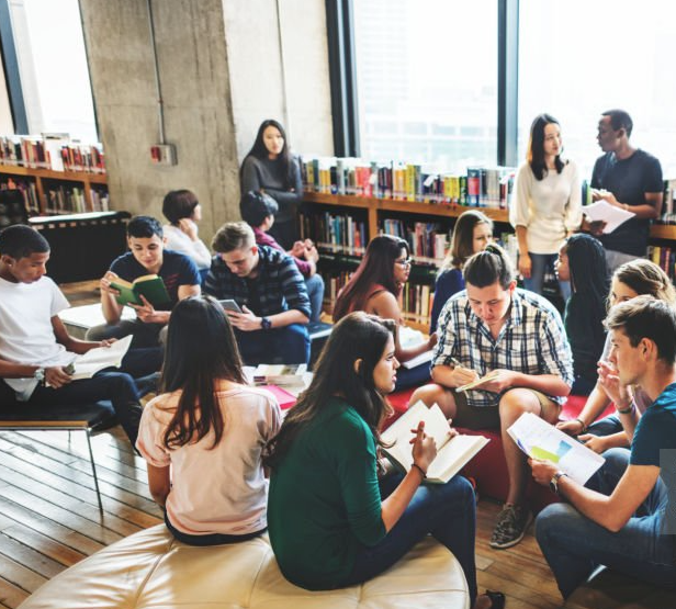 Students having a discussion Students having a discussion