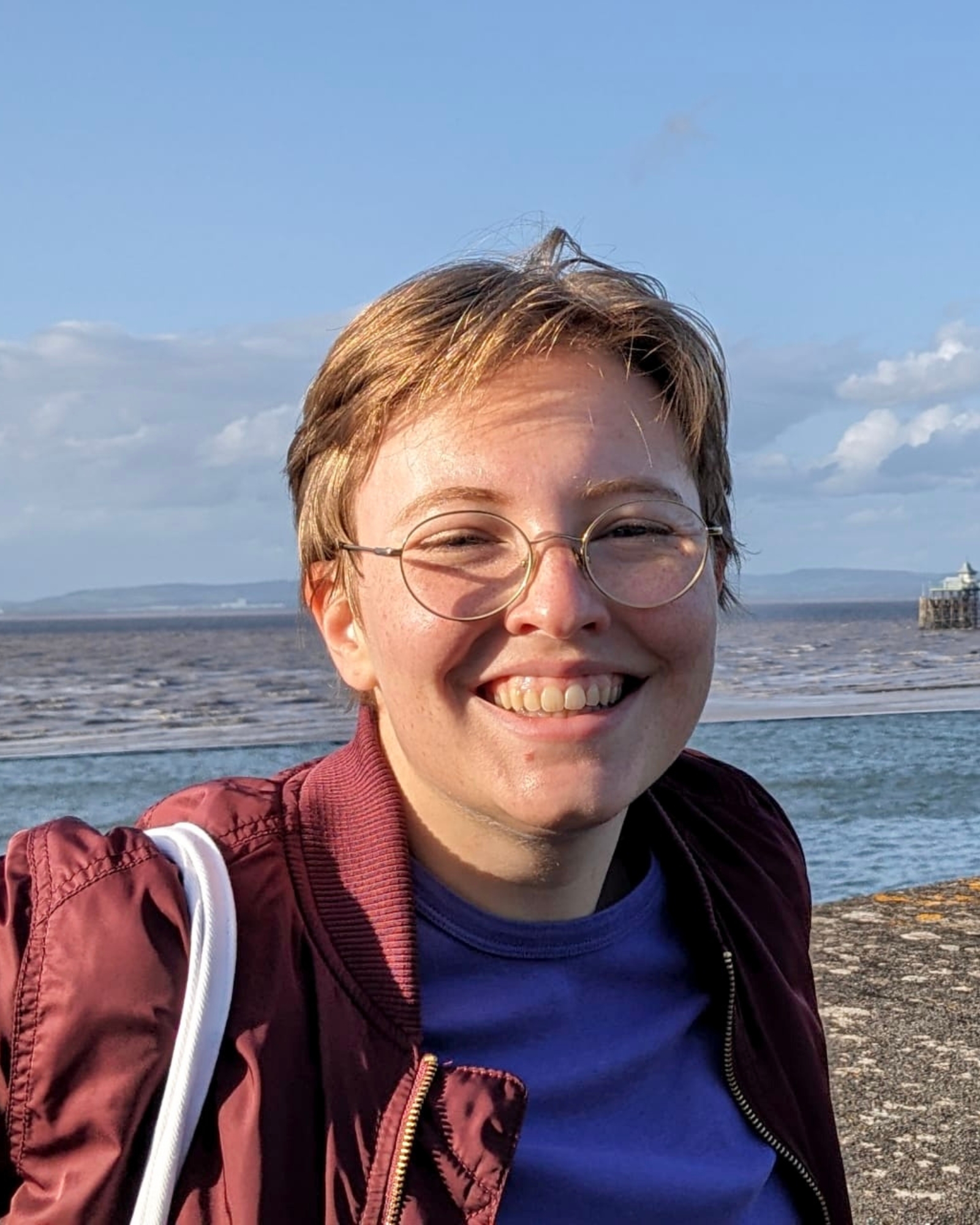 Sarah Payne at the beach